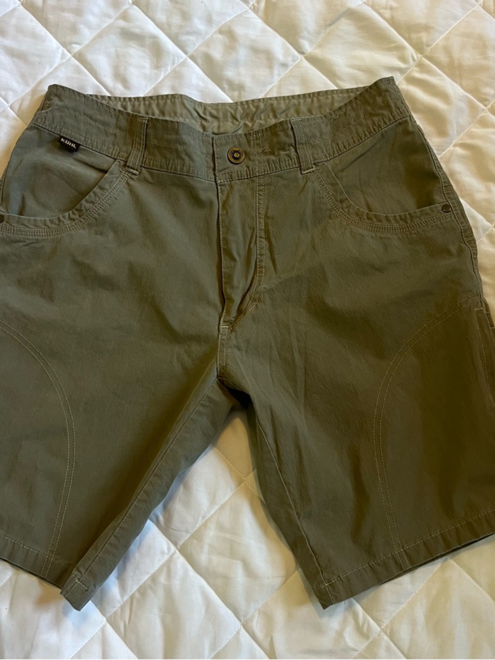 Kuhl Men's Olive Utility Born in The Mountains Stretch Shorts Size 32